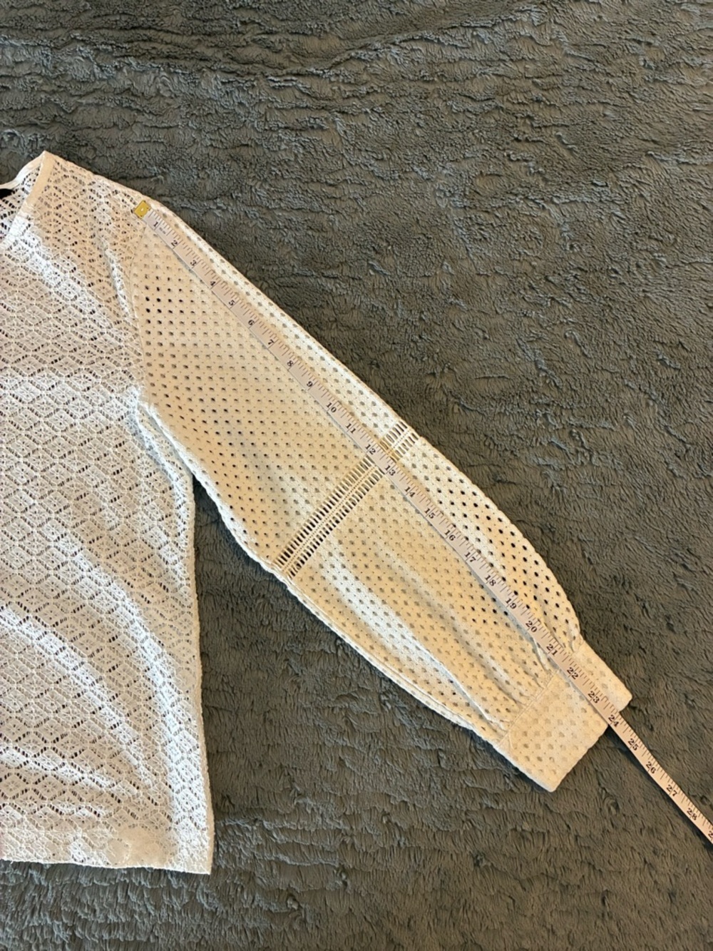 Lace Knit Long-Sleeve Top - White - Picture 8 of 10